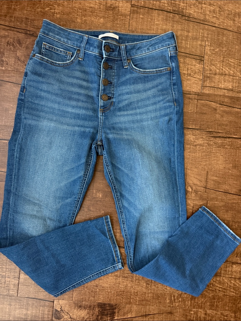 LC Lauren Conrad high rise skinny ankle jeans with button fly